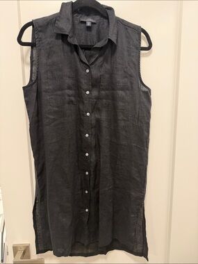 Saks Fifth Avenue Black Linen-Blend Dress